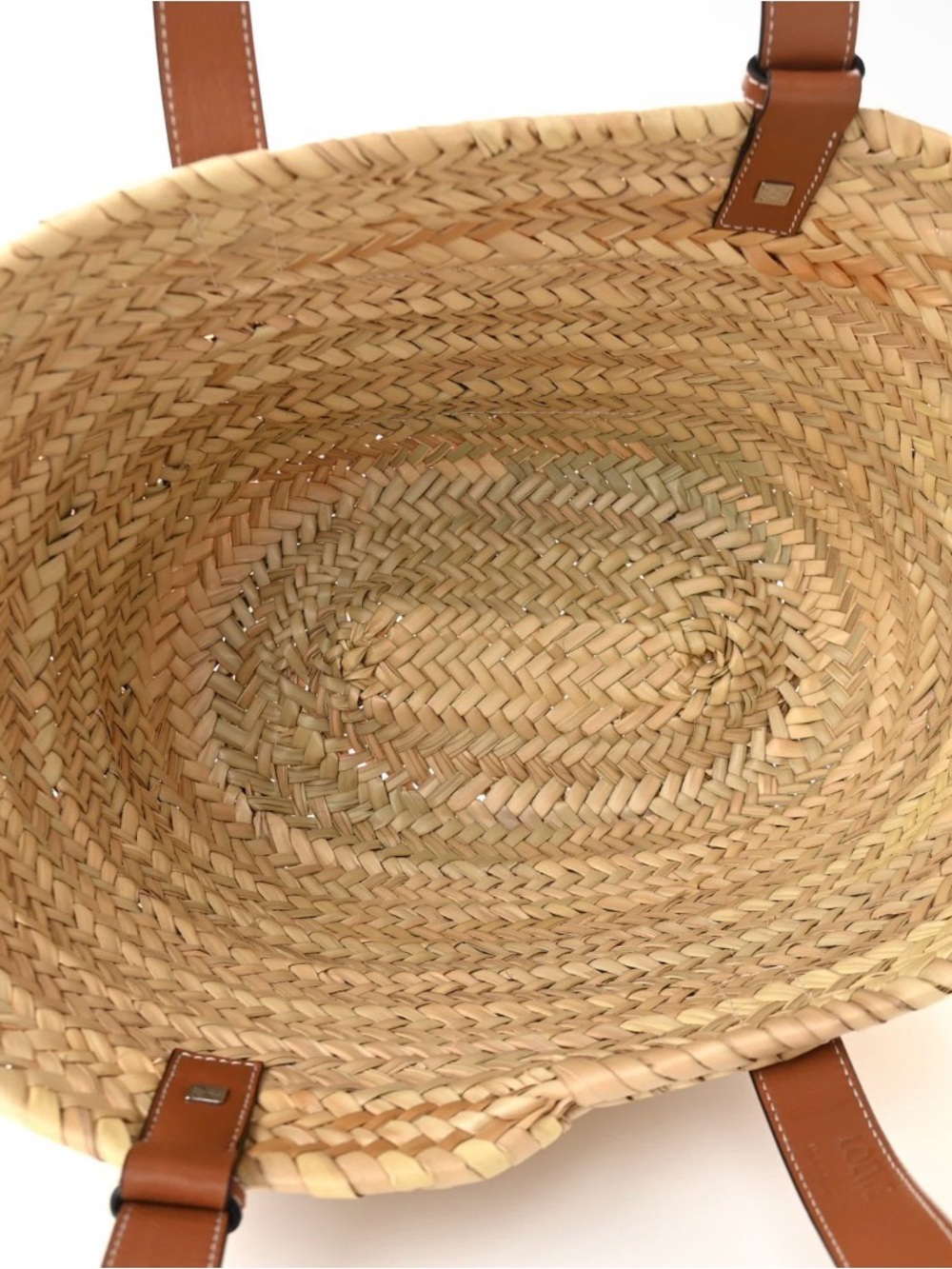 LOEWE X Paula's Ibiza Basket Medium ✨Bag in Palm Leaf with Leather Handles - Picture 4 of 13